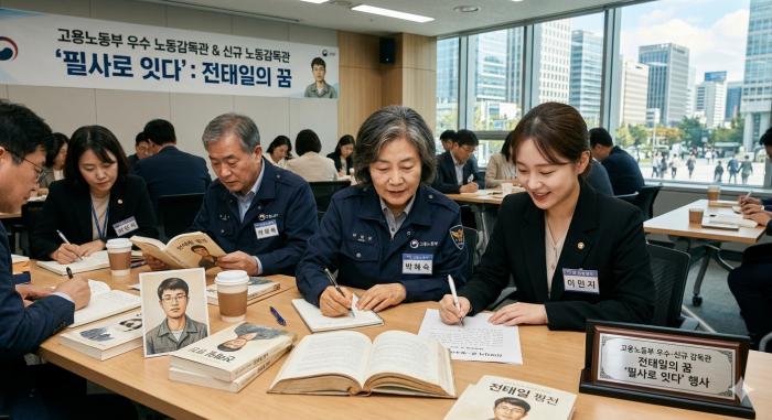 고용노동부, 우수 노동감독관과 신규 노동감독관이 함께 전태일의 꿈 '필사로 잇다'