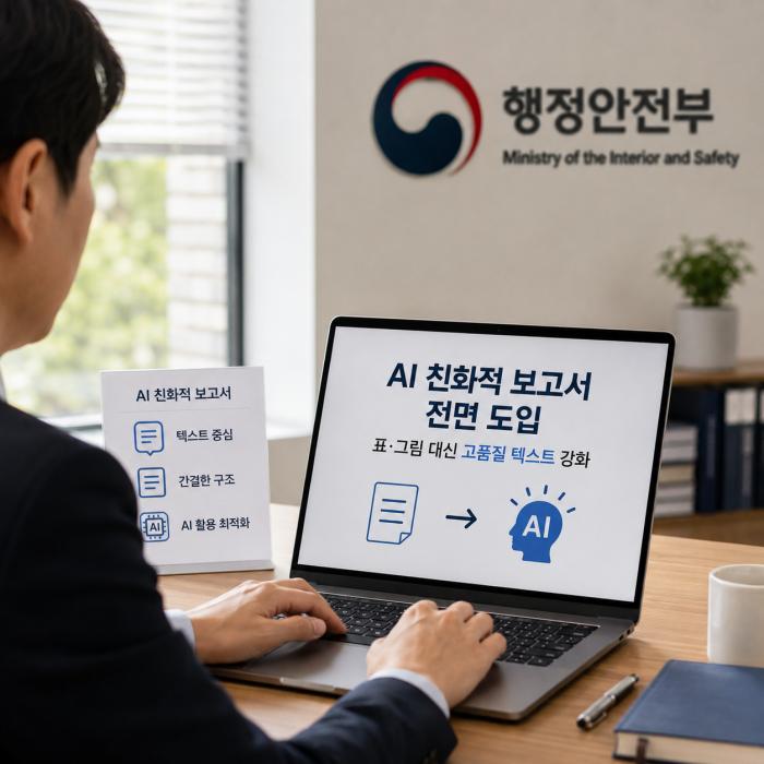 AI 친화적 보고서 전면 도입… 행안부, 표·그림 대신 고품질 텍스트 강화